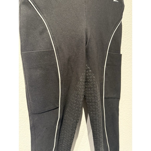 Horze Ladies Grand Prix Silicone Full Seat Breeches US Size 24- Black‎ & White - Picture 3 of 9